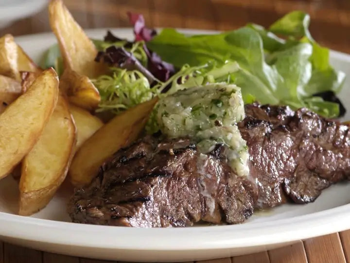 Grilled Strip Loin with Blue Cheese Butter