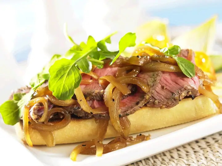 Marinated Steak with Melted Onions