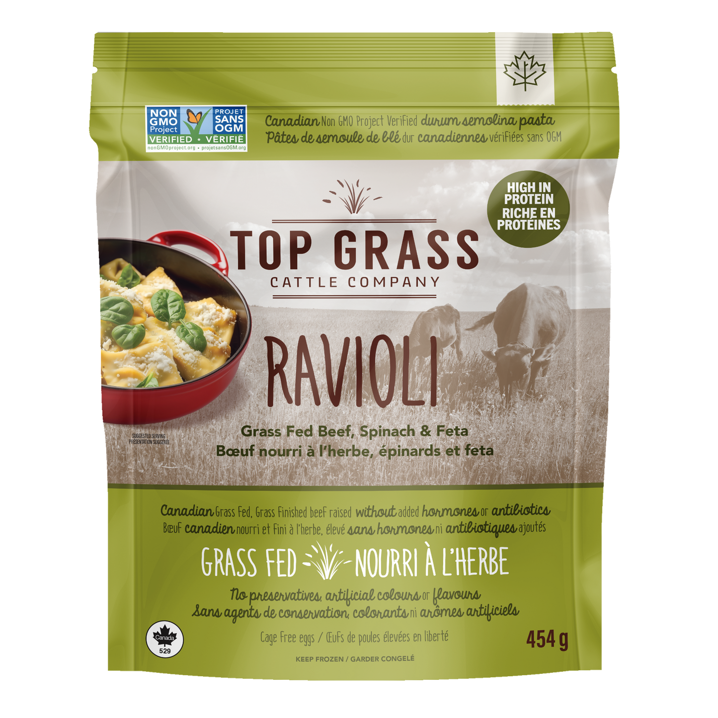 Grass Fed Beef, Feta & Spinach Ravioli